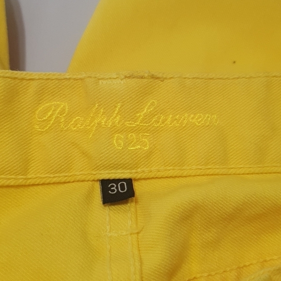 Ralph Lauren G25 Canary Yellow Straight Leg Jeans - Picture 5 of 10